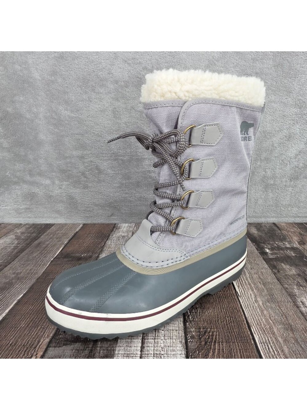 Sorel 1964 PAC Nylon Insulated Winter Boots 7.5 Quarry Dove Grey Waterproof New